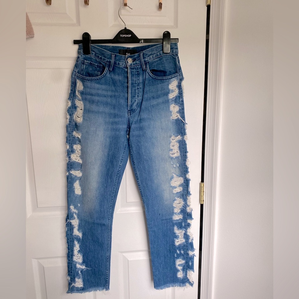 3 x 1 Destroyed blue jeans
